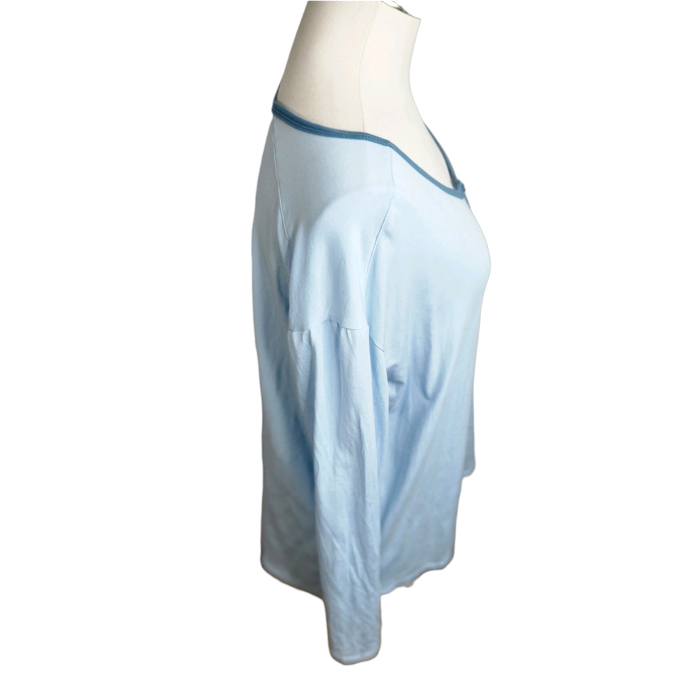 Pendleton Long‎ Sleeve Henley Pajama Top Light Blue Women's Medium - Picture 3 of 8